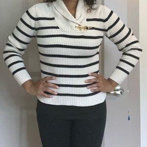 Ralph Lauren Black and White Stripe Sweater